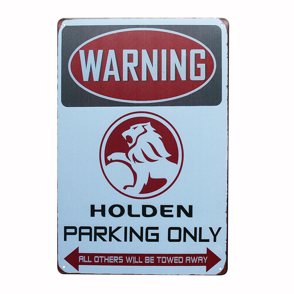 2x Holden Parking Rustic Metal Sign Vintage Tin Shed Garage Bar Man Cave Wall 20