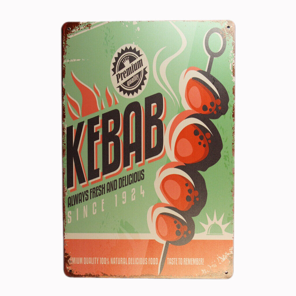 Tin Sign Kebab Premium Sprint Drink Bar Whisky Rustic Look