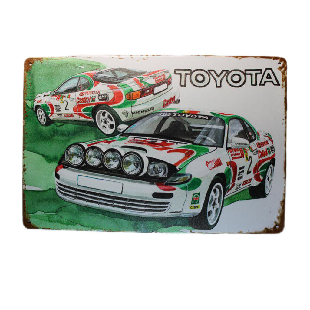 Tin Sign Toyota  Green And Red  Car Sprint Drink Bar Whisky Rustic Look