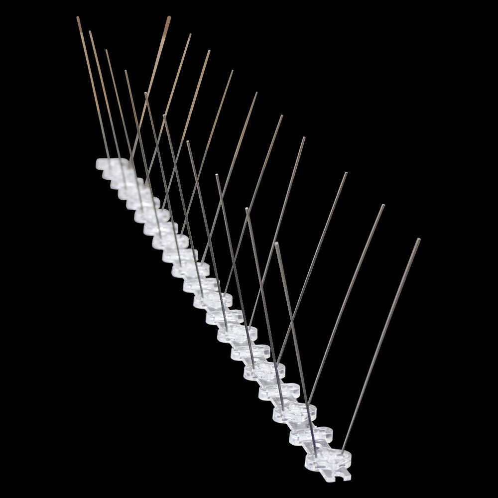 10x 50cm Bird Spikes Stainless 304wire Pp Base UV Pigeon Eaves Gull Starling 5m