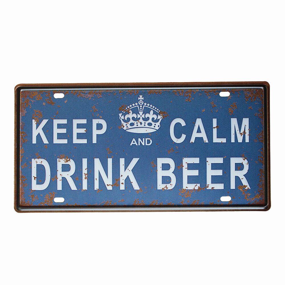 Tin Sign Keep And Calm Drink Beer Metal Tin Sign Vintage Retro 150x300mm Metal