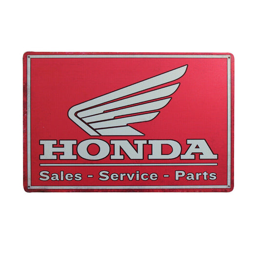 2xmetal Tin Sign Honda Rustic Look Vintage Man Cave Shed-garage Bar 200x300mm