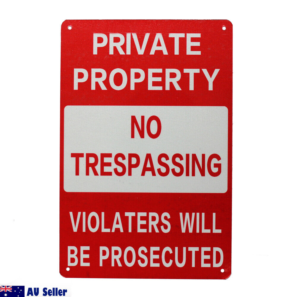 Warning Sign No Trespassing 200x300mm Metal Private Property Home Safe Notice