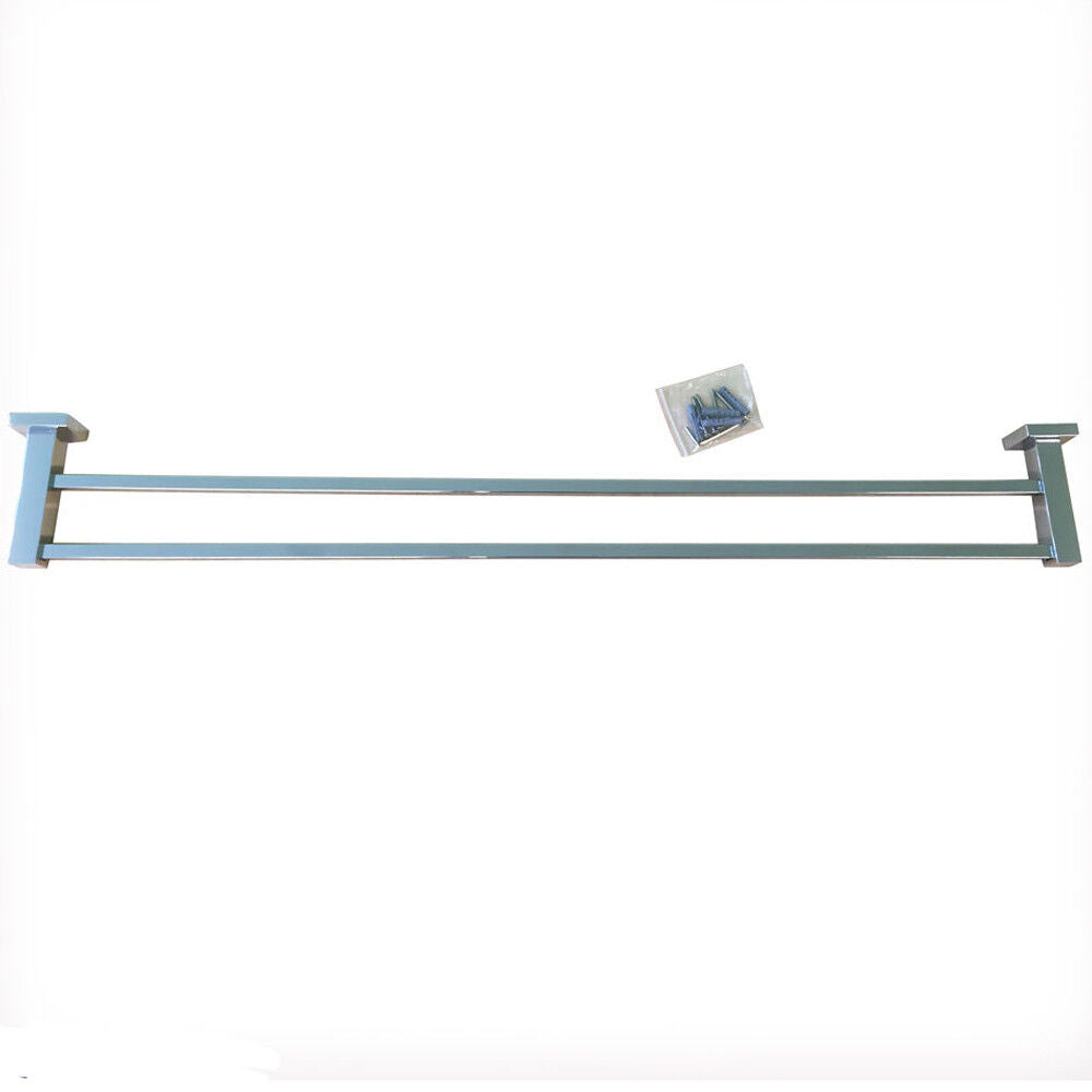 Towel Rail Rack 750mm Dual 110/40mm To Wall Square Bar 10mm Stainless 17002022