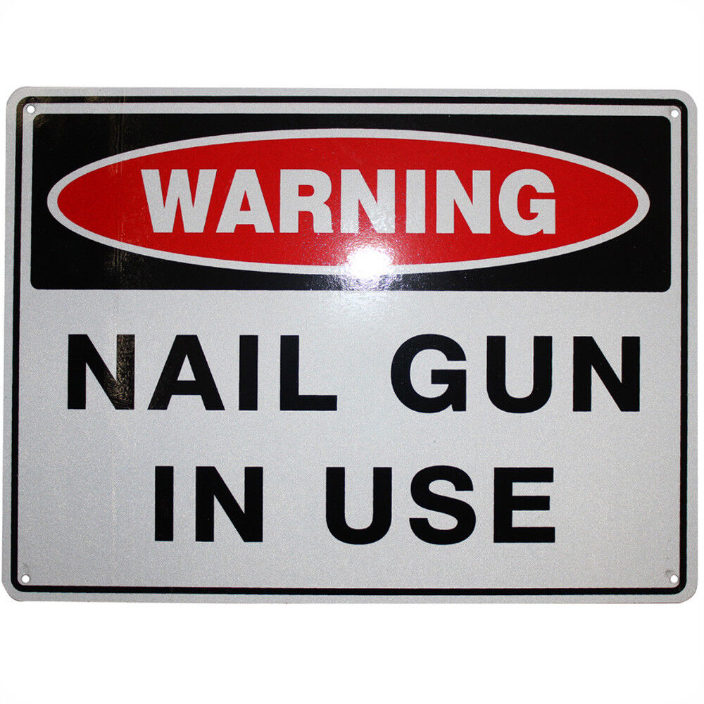 Warning Safety Notice Nail In Use Sign 200x300mm Metal Factory Workshop Safe Pro