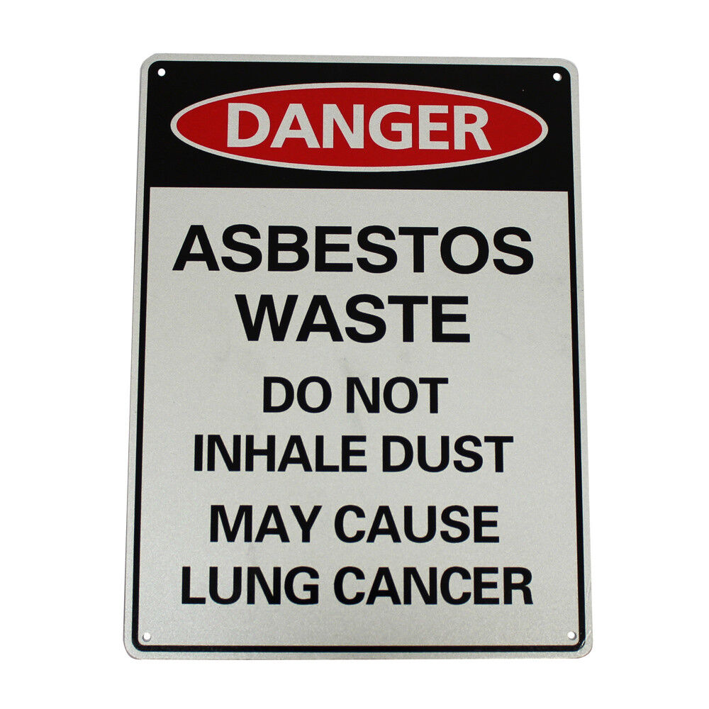 Warning Danger Asbestos Waste No Not Inhale Dust Sign 300*200mm Metal Security