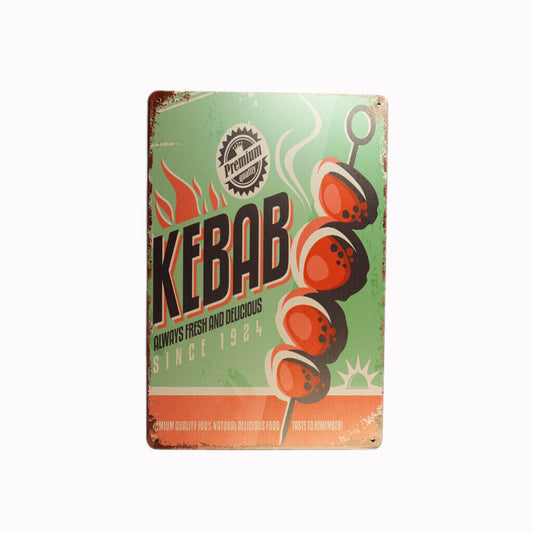 Tin Sign Kebab Premium Sprint Drink Bar Whisky Rustic Look