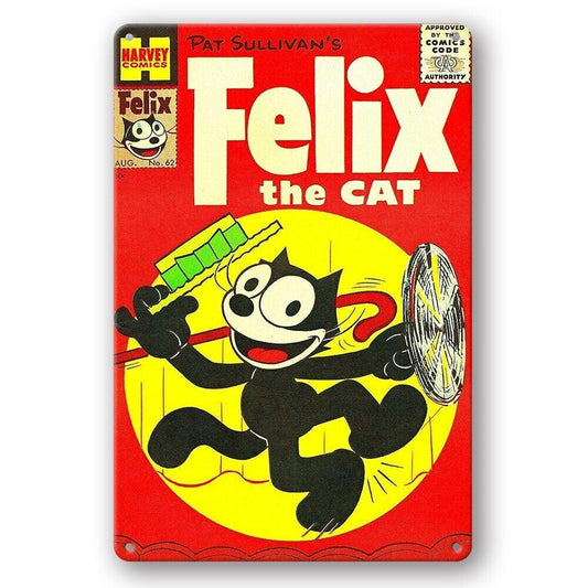 Tin Sign Felix The Cat Black Marvey Comics Rustic Decorative Vintage
