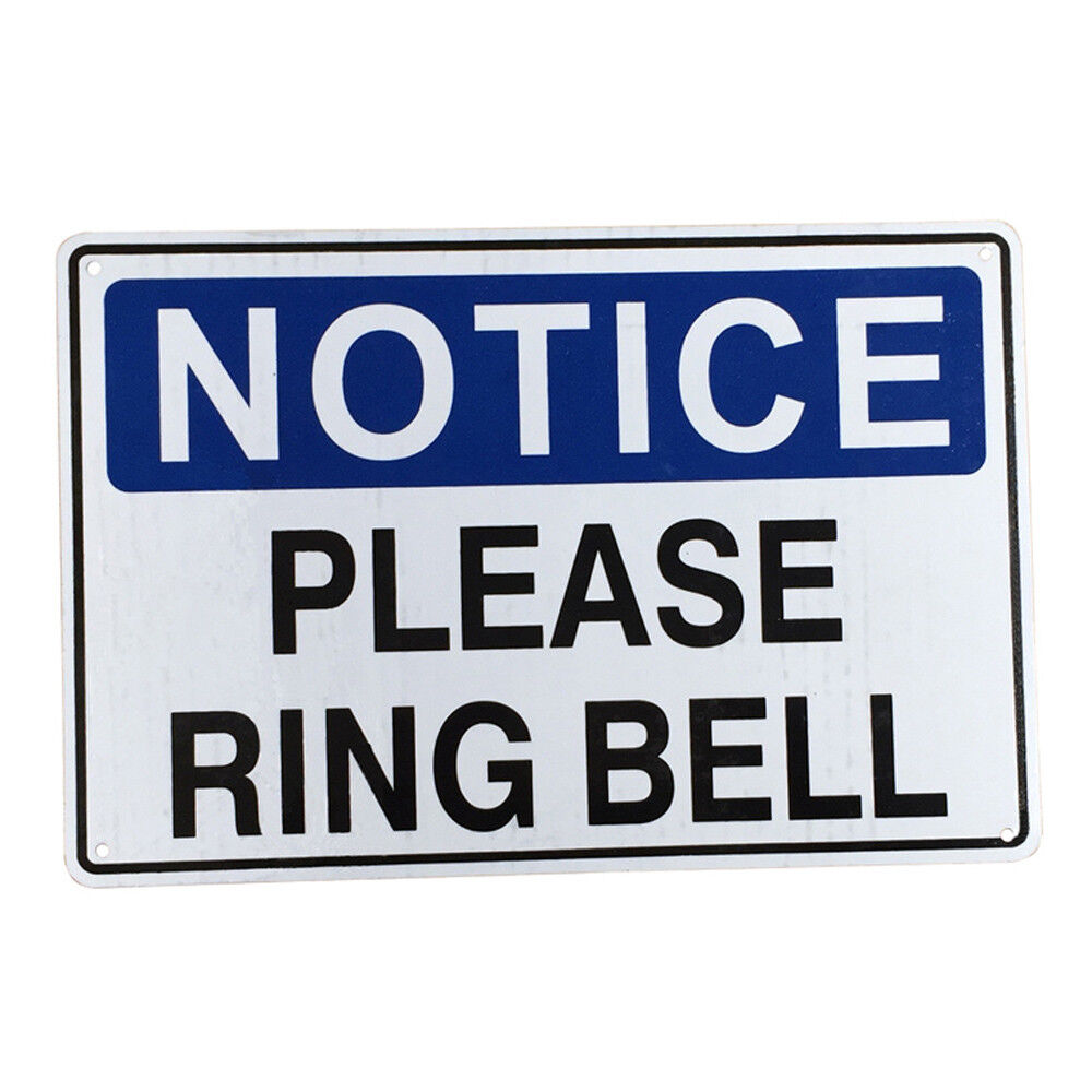 Notice Warning Sign Please Ring Bell 200x300mm Private Property Home Metal Safe