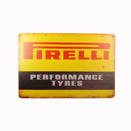 Tin Sign  Pirelli Performance Tyres Sprint Drink Bar Whisky Rustic Look