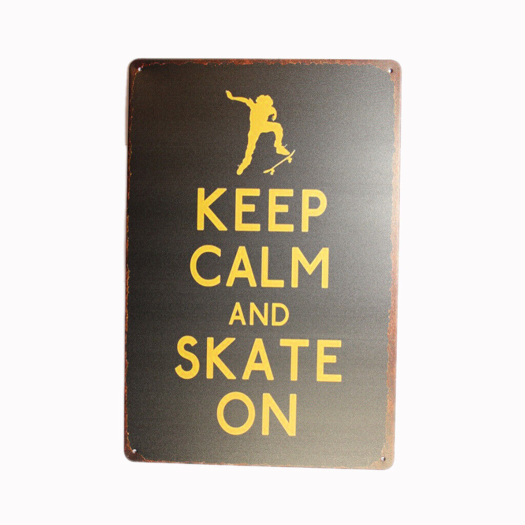 Tin Sign Keep Calm Skate On Sprint Drink Bar Whisky Rustic Look