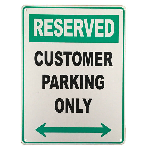 Warning Notice Sign Reserved Customer Parking Only 200x300mm Metal High Quality