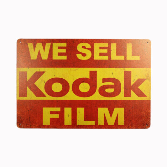 Tin Sign Kodak Sell Film Sprint Drink Bar Whisky Rustic Look