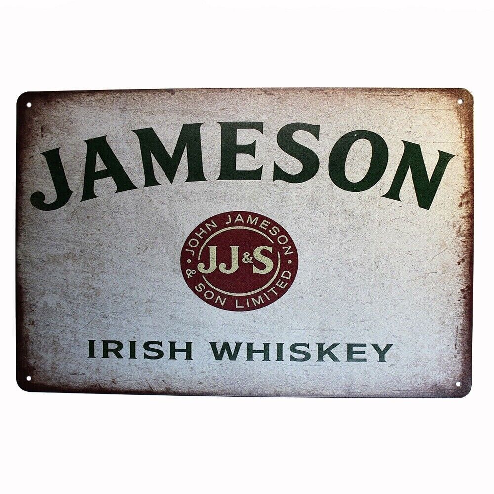 Tin Sign Jameson Irish Whiskey Jj&s Drink Rustic Decorative Vintage