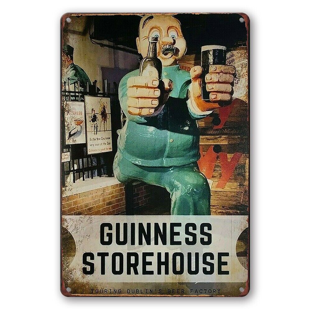 Tin Sign Guinness Storehouse Beer Coffee Rustic Look Decorative Wall Art